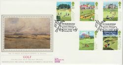 1994-07-05 Golf Stamps Royal Troon Silk FDC (77128)