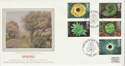 1995-03-14 Springtime Stamps London Silk FDC (77133)