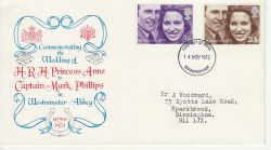 1973-11-14 Royal Wedding Stamps Birmingham FDC (77204)