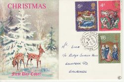1970-11-25 Christmas Stamps Galashiels cds FDC (77214)