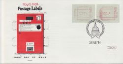1984-08-28 Postage Labels London Chief Office FDC (77479)