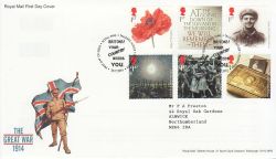 2014-07-28 The Great War Stamps T/House FDC (77629)