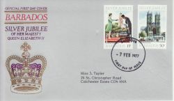 1977-02-07 Barbados Silver Jubilee Stamps FDC (77833)