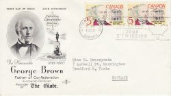 1968-08-21 Canada George Brown Stamps FDC (77899)