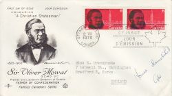 1970-08-12 Canada Sir Oliver Mowat Stamps FDC (77925)
