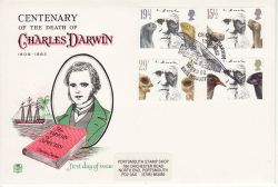 1982-02-10 Charles Darwin Stamps Shrewsbury FDC (78084)