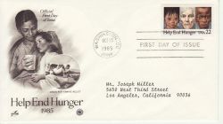 1985-10-15 USA Help End Hunger Stamp FDC (78400)
