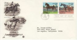1985-09-25 USA American Horses Stamps FDC (78405)