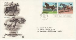 1985-09-25 USA American Horses Stamps FDC (78406)