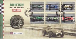 2007-07-03 British Motor Racing Coin FDC (78425)