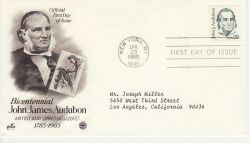 1985-04-23 USA John J Audubon Stamp FDC (78448)