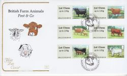 2012-04-24 Farm Animals Post and Go Stamps FDC (78565)