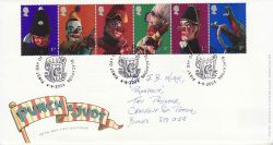2001-09-04 Punch and Judy Stamps Blackpool FDC (78632)