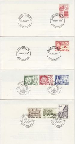 Denmark 1975 x 8 First Day Covers (78707)