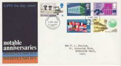1969-04-02 Anniversaries Stamps Bureau FDC (78787)