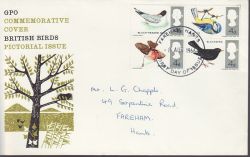 1966-08-08 Birds Stamps Fareham FDC (78817)