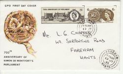 1965-07-19 Parliament Stamps Fareham cds FDC (78877)