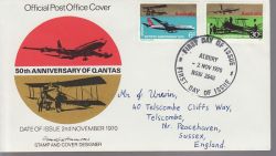 1970-11-02 Australia Qantas Aircraft Stamps FDC (78910)