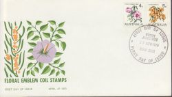 1970-04-27 Australia Floral Emblem Coil Stamps FDC (78938)