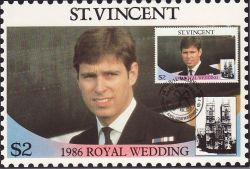 1986-07-18 St Vincent Royal Wedding Stamp Card FDC (78940)