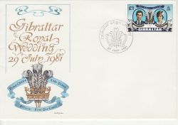 1981-07-27 Gibraltar Royal Wedding Stamp FDC (78965)