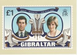 1981-07-27 Gibraltar Royal Wedding Stamp Card Mint (78966)