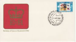 1981-04-21 Australia QEII Birthday Stamp FDC (78985)