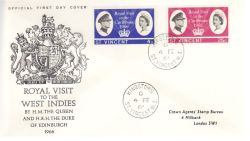 1966-02-04 St Vincent Royal Visit Stamps FDC (79101)