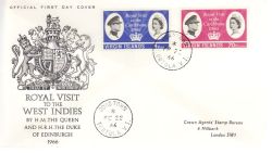 1966-02-22 Virgin Islands Royal Visit FDC (79107)