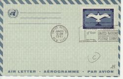 1961-06-26 United Nations Aerogramme 11c FDC (79180)