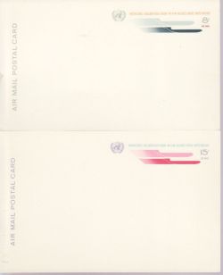 United Nations Air Mail Postal Card x 2 Mint (79196)
