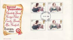 1980-07-09 Authoresses Gutter Stamps Ilford FDC (79400)
