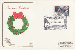 1986-12-02 Christmas Telecom London EC4 FDC (79449)
