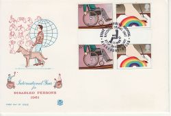1981-03-25 Year of Disabled Gutter Stamps Aylesbury FDC (79498)