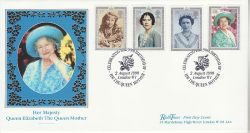 1990-08-02 Queen Mother Stamps London W1 Official FDC (79516)