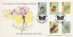 1985-03-12 Insects Stamps Feltham Official FDC (79594)
