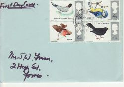 1966-08-08 British Birds Stamps Forres cds FDC (79781)