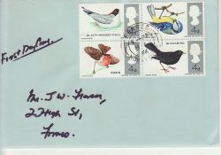 1966-08-08 British Birds Stamps Forres cds FDC (79784)