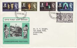 1964-04-23 Shakespeare Stamps Stratford upon Avon FDC (79800)
