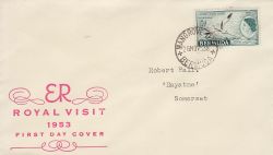 1953-11-26 Bermuda 6d Royal Visit Stamp FDC (80042)