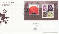 2007-11-08 Lest We Forget M/S London SW1 FDC (80210)