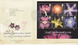 2004-05-25 Horticultural Society Stamps M/S Wisley FDC (80357)