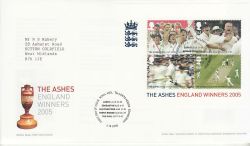 2005-10-06 Cricket The Ashes M/S T/House FDC (80510)