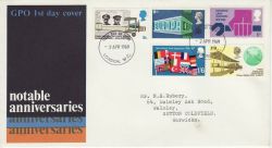 1969-04-02 Anniversaries Stamps London FDC (80667)