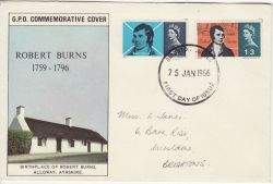 1966-01-25 Robert Burns Stamps Brighton FDC (80682)