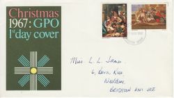 1967-11-27 Christmas Stamps Brighton FDC (80695)