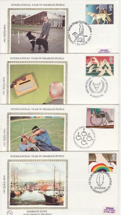 1981-03-25 Year of Disabled Stamps x4 Benham FDC (80816)