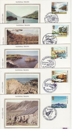 1981-06-24 National Trust Stamps x5 Benham FDC (80818)