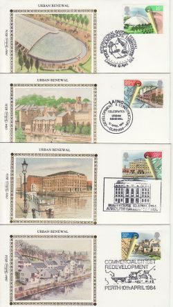 1984-04-10 Urban Renewal Stamps x4 Benham FDC (80826)