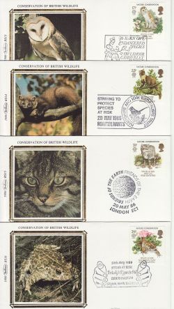 1986-05-20 Species at Risk Stamps x4 Benham FDC (80830)